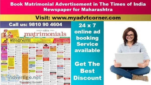 Times of India Maharashtra Matrimonial Classified Advertisement