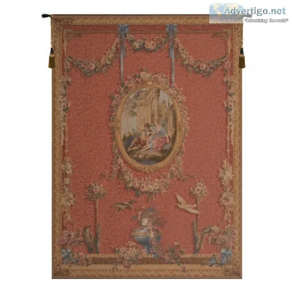 BUY ELEGANT MEDALLION SERENADE ROUGE FRENCH TAPESTRY