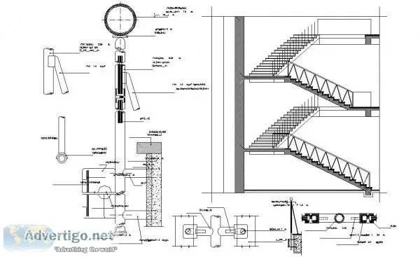 staircase handrail design - Steel Construction Detailing Pvt Ltd