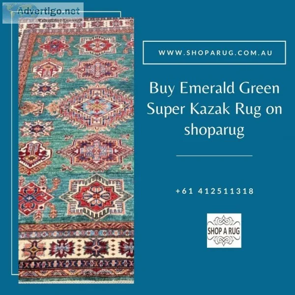 Buy Emerald Green Super Kazak Rug on shoparug