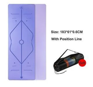 Double Layer Non-slip TPE Yoga Mat With Position Line for Fitnes