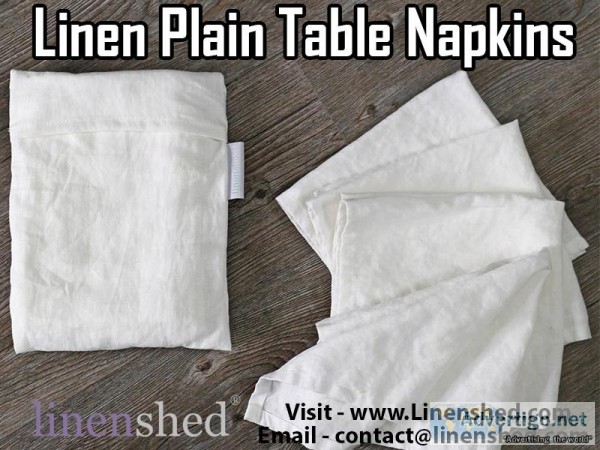 Linen Plain Table Napkins At LINENSHED