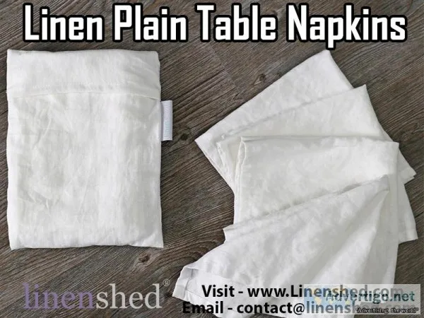 Linen Plain Table Napkins At LINENSHED
