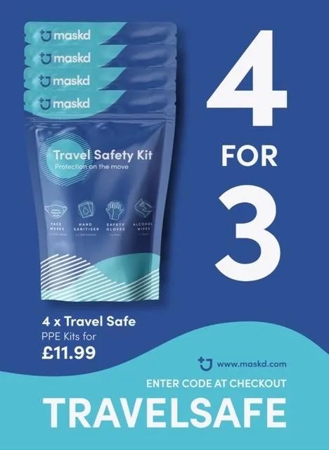 Maskd ltd travel face covering Travel Safety Kit
