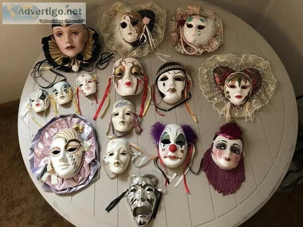 Mardi Gras ceramic faces