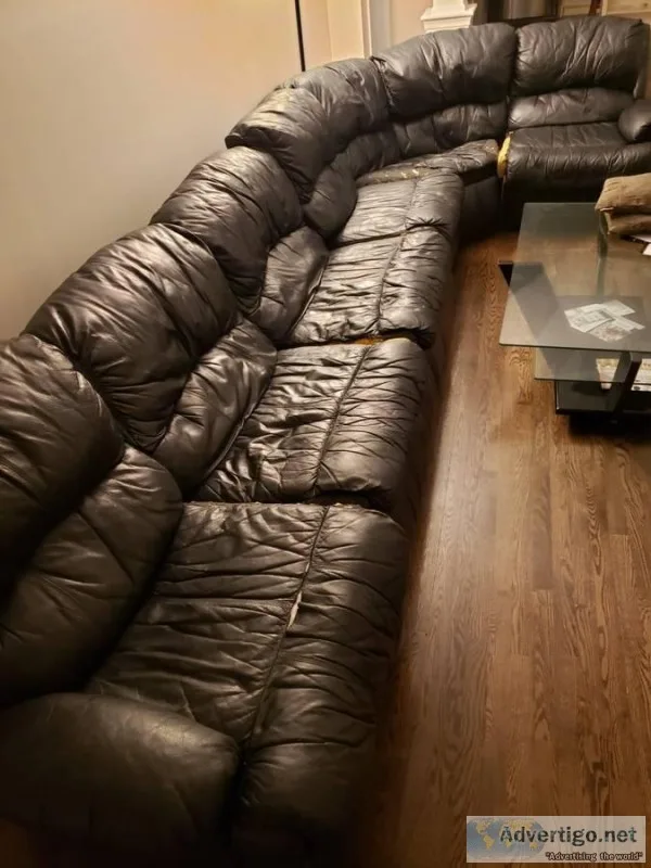 Leather sectional couch with bed for Free