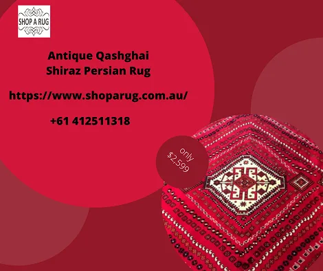 Antique Qashghai Shiraz Persian Rug