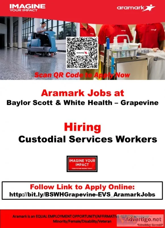 Custodians Baylor Scott White Health (Aramark Jobs)