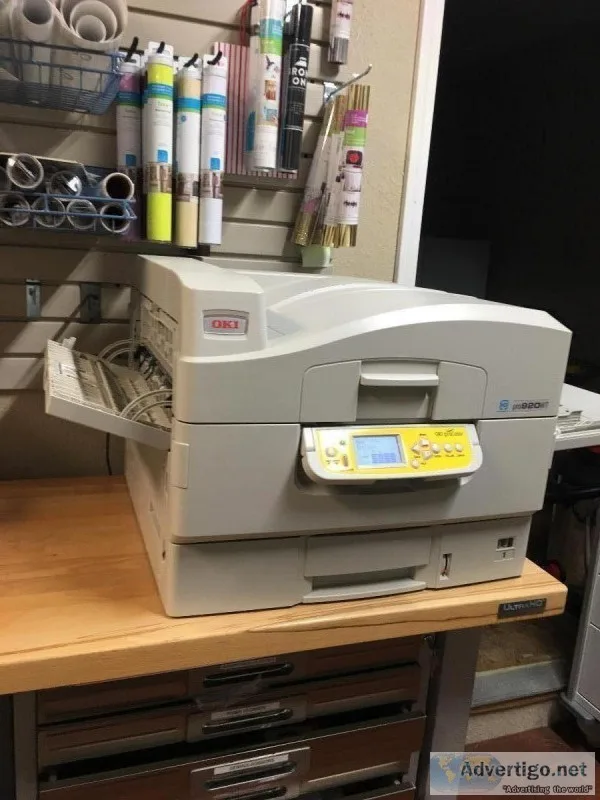 oki pro920wt T-shirt glass mirrors wood etc. printer
