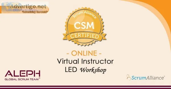 Certified Scrum Master  Scrum Alliance  Virtual Instructor Led w
