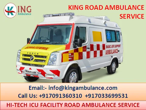 Inexpensive Ventilator Ambulance Service in Bahu Bazaar by King