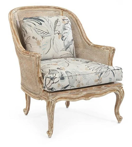 Buy John Richard Cane Back Bergere Armchair  Accent Chairs  Gray