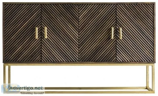 Nadine Art Deco Brown And Gold Sideboard For Sale  ChicParadisLu