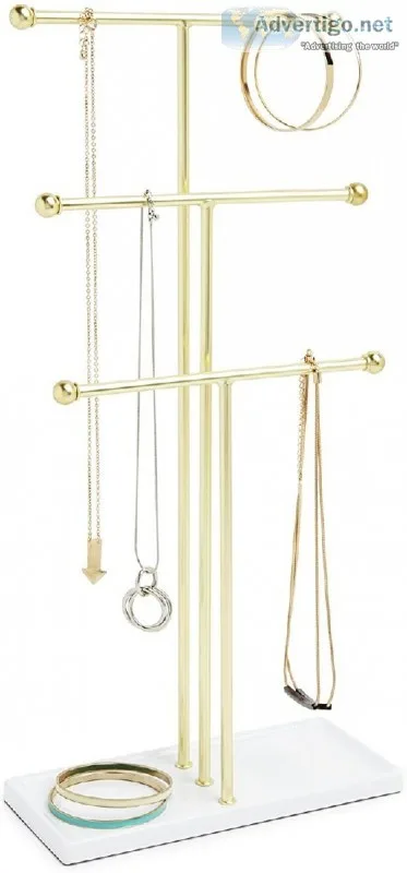 Umbra Trigem Hanging Organizer &ndash 3 Tier Table Top Necklace 