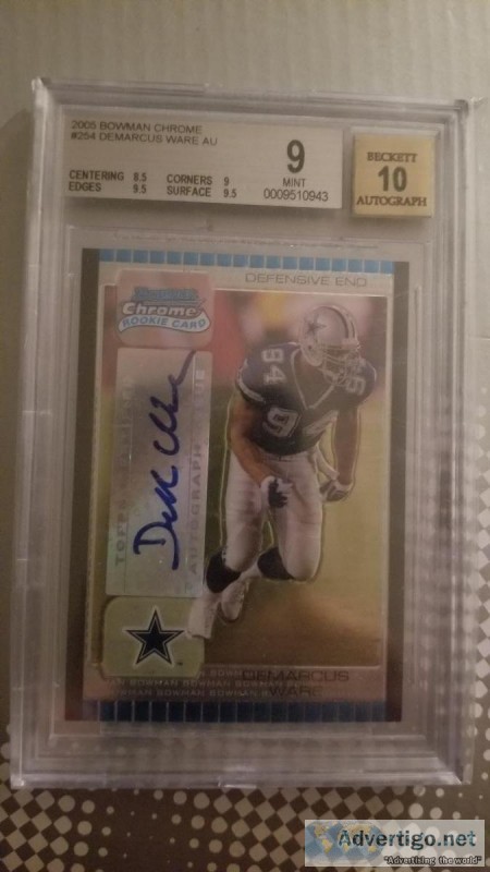 2005 BOWMAN CHROME AUTO DEMARCUS WARE RC BGS 9 AUTO 10