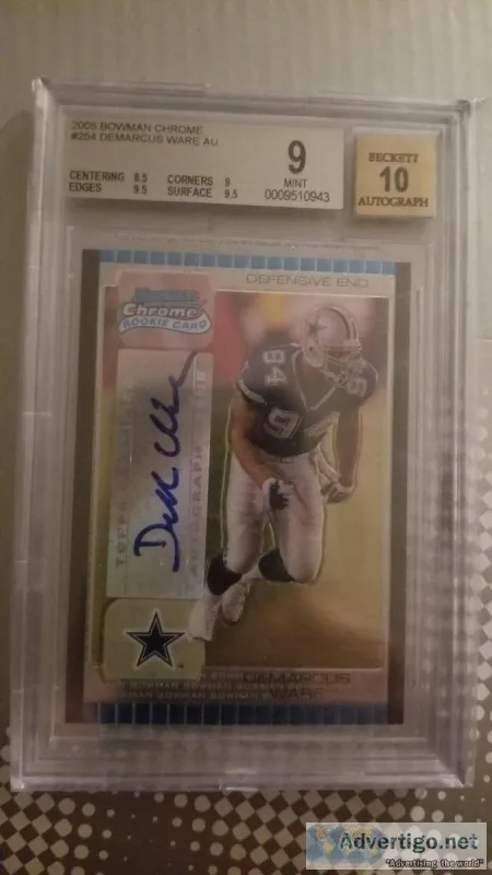 2005 BOWMAN CHROME AUTO DEMARCUS WARE RC BGS 9 AUTO 10