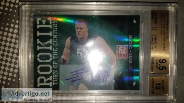 2011 DONRUSS ELITE TURN OF THE CENTURY AUTOS J.J. WATT RC BGS 9.