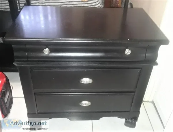 American Signature Furniture - 3 Drawer Black Nightstand