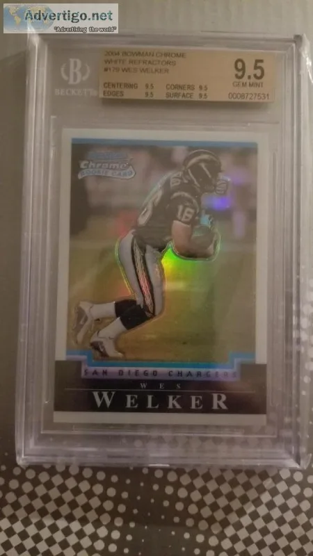 2004 BOWMAN CHROME WHITE REFRACTORS WES WELKER RC BGS 9.5