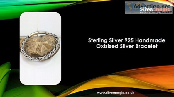 Sterling Silver 925 Handmade Oxisised Silver Bracelet
