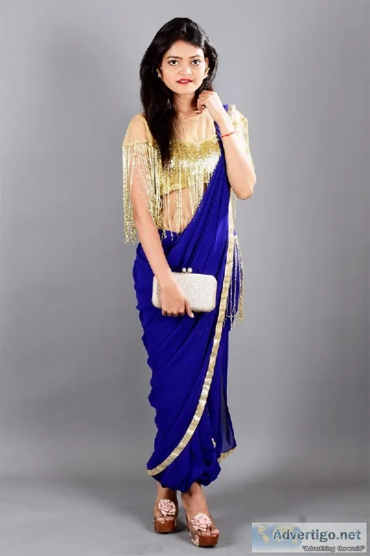 Buy Drape Saree with Blouse Online