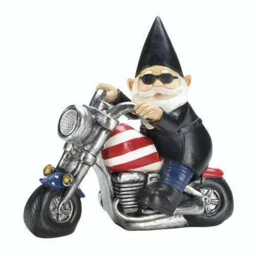 Biker Gnome Solar Statue (NEW)