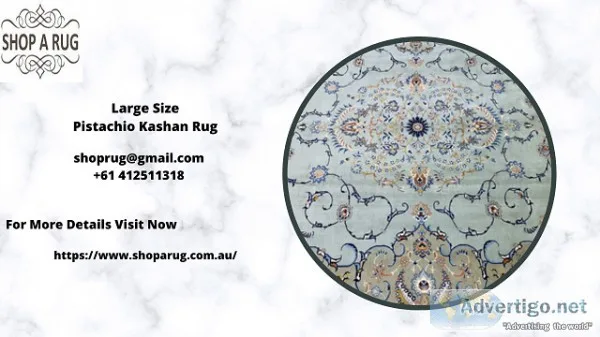 Large Size Pistachio Kashan Rug