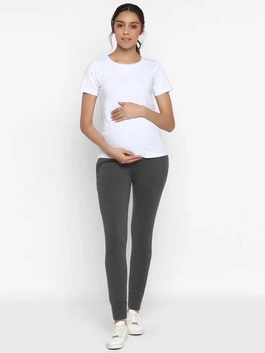Cotton Maternity Sweatpants With Pockets