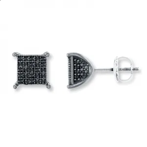 Black Diamond Earring for Men