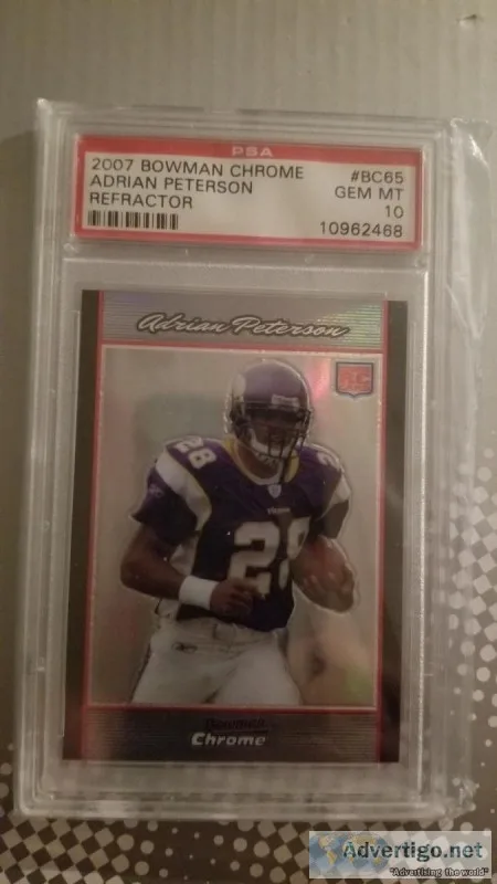 2007 BOWMAN CHROME REFRACTOR ADRIAN PETERSON RC PSA 10
