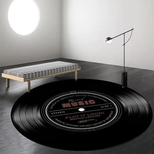 Novelty Area Rug - Vintage Record Design