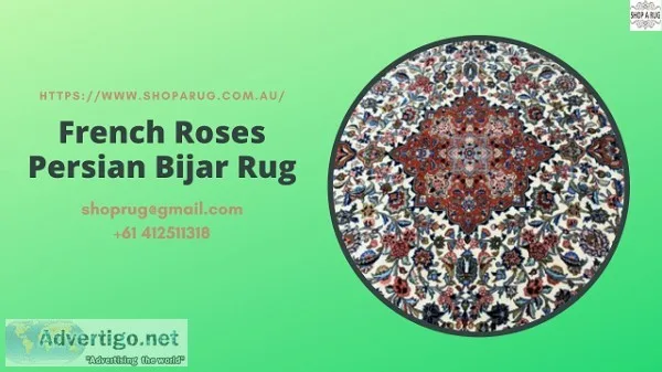 French Roses Persian Bijar Rug
