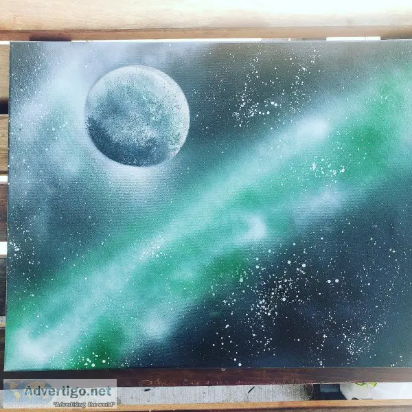 Green Galaxy Mist Painting
