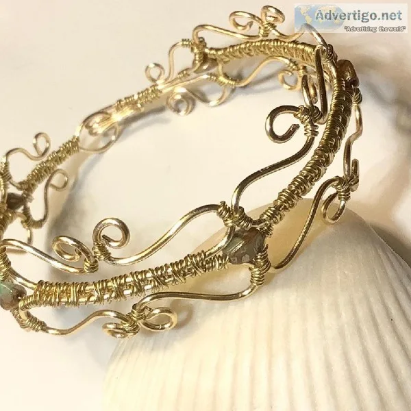 Gold Victorian Style Cuff Bracelet