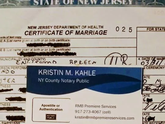 APOSTILLED TRANSLATIONS OF NEW JERSEY BIRTH-MARRIAGE-DIVOR CE-DE