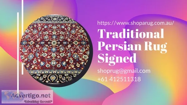 Traditional Persian Rug Signed
