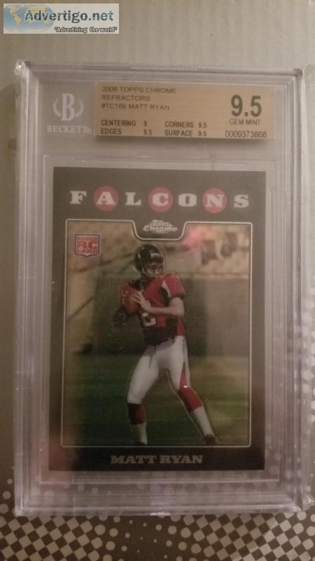2008 TOPPS CHROME REFRACTORS MATT RYAN RC BGS 9.5