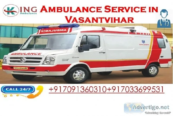 Emergency Ambulance Service in Vasant Vihar with ICU-Support