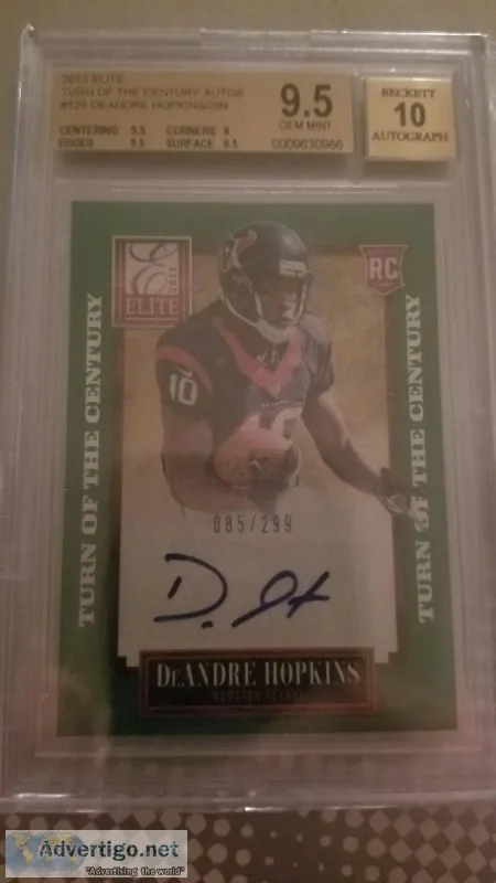 2013 ELITE TURN OF THE CENTURY AUTOS DEANDRE HOPKINS RC BGS 9.5 