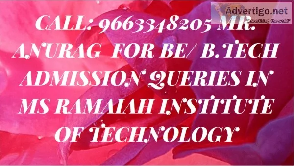 96633482o5  MS Ramaiah Institute of Technology Bangalore Fee Str