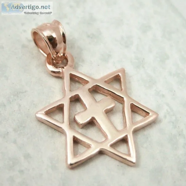 Star of David Pendant for Him  Pure Gold
