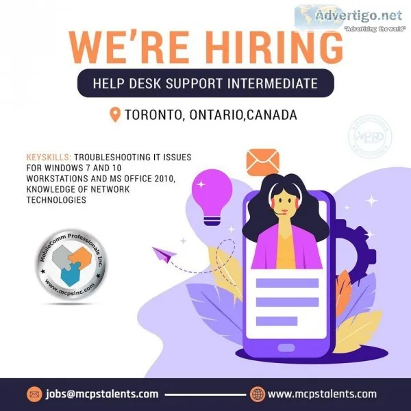 Hiring a Help Desk Support Intermediate