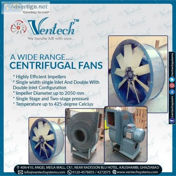 Wide Range Of Centrifugal Fans