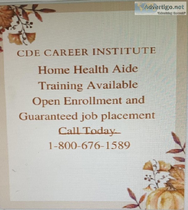 CDE Career Institute is now providing Home Health Aide Training