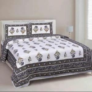 Handmade Grey Color Bed Sheets