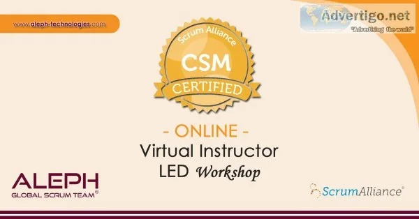 Certified Scrum Master  Scrum Alliance  Virtual Instructor Led w