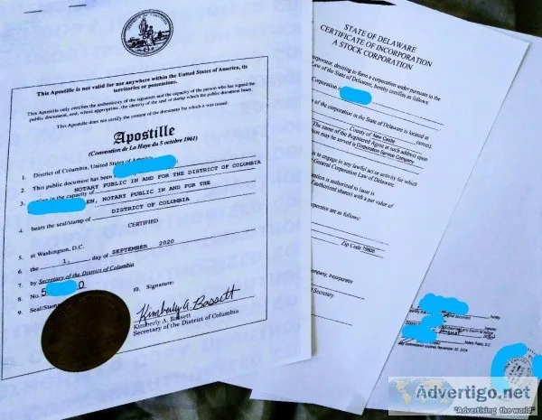 U.S. CORPORATE DOCUMENT EXPRESS APOSTILLE SERVICES (7 Days a Wee