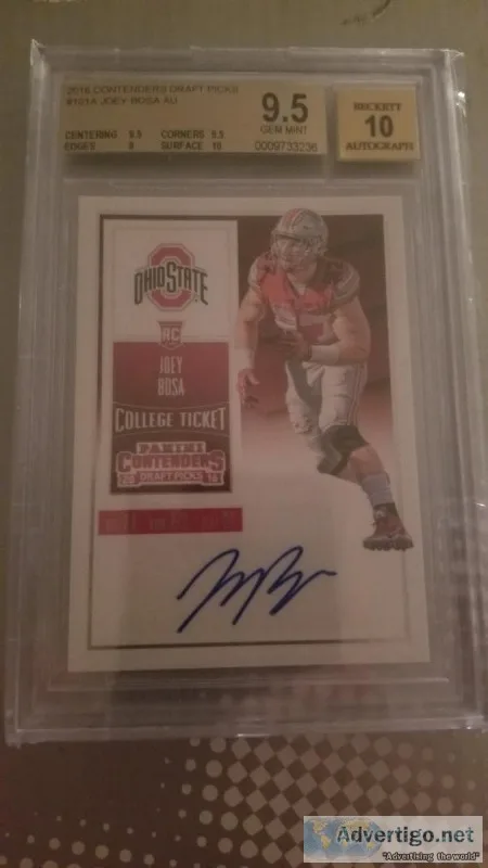 2016 CONTENDERS DRAFT PICKS AUTO JOEY BOSA RC BGS 9.5 AUTO 10