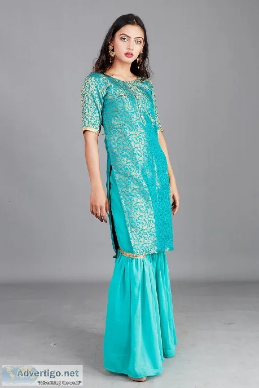 Shop Emerald Green Sharara Set for Women Online