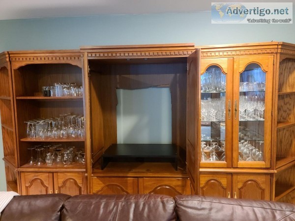 Bassett Furniture Entertainment Center and China Cabinet